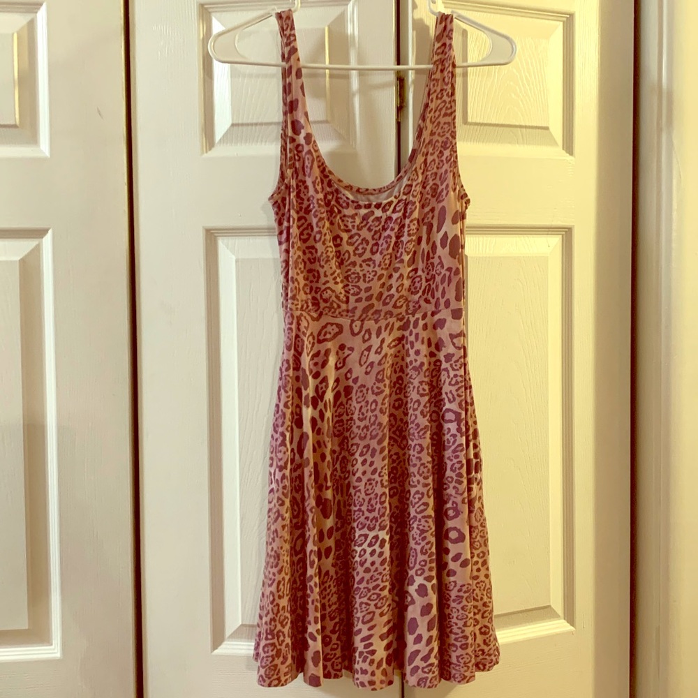 Nollie Pink Leopard Skater Dress